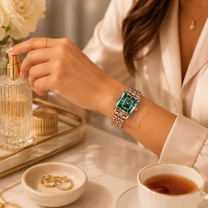 Crystal Rectangle Bracelet Watch