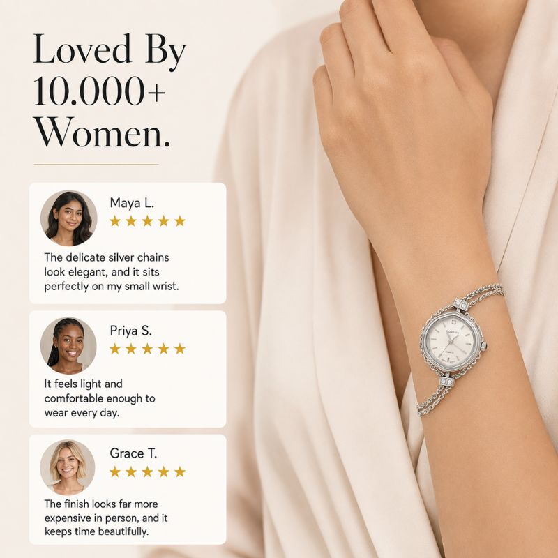 Dainty Double-Chain Quartz Watch