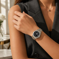 Crystal Bezel Stainless Steel Watch