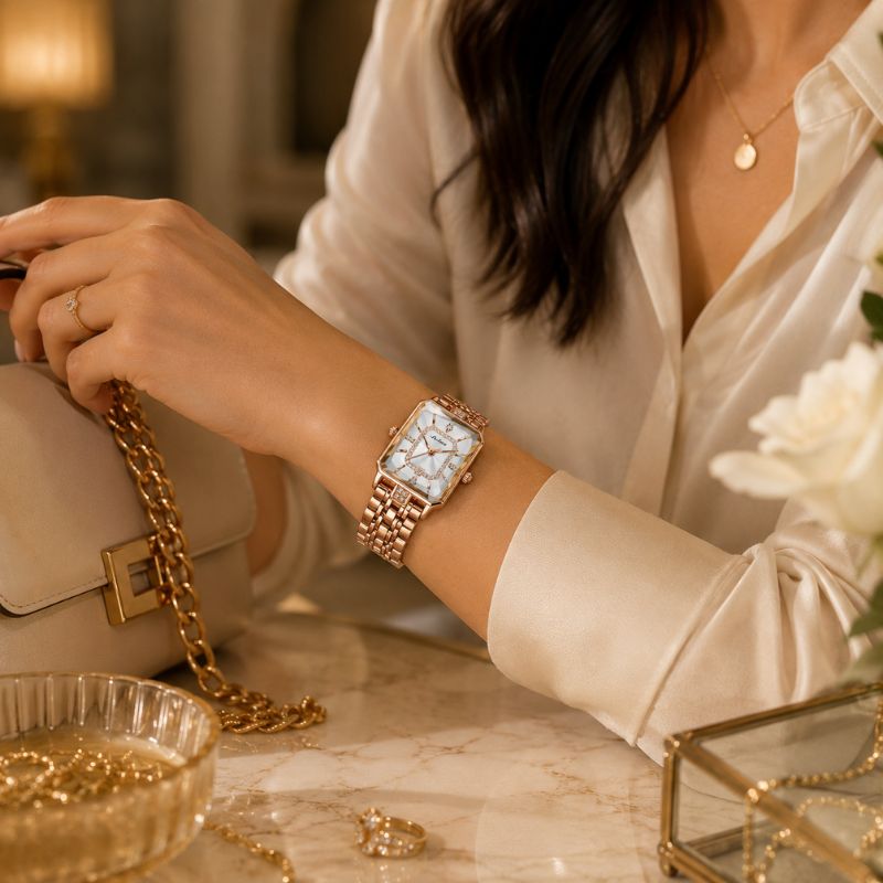 Crystal Rectangle Bracelet Watch