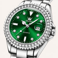 Crystal Bezel Stainless Steel Watch