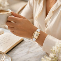 Rectangular Roman Numeral Leather Watch