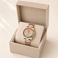 Rainbow Crystal Chronograph Watch