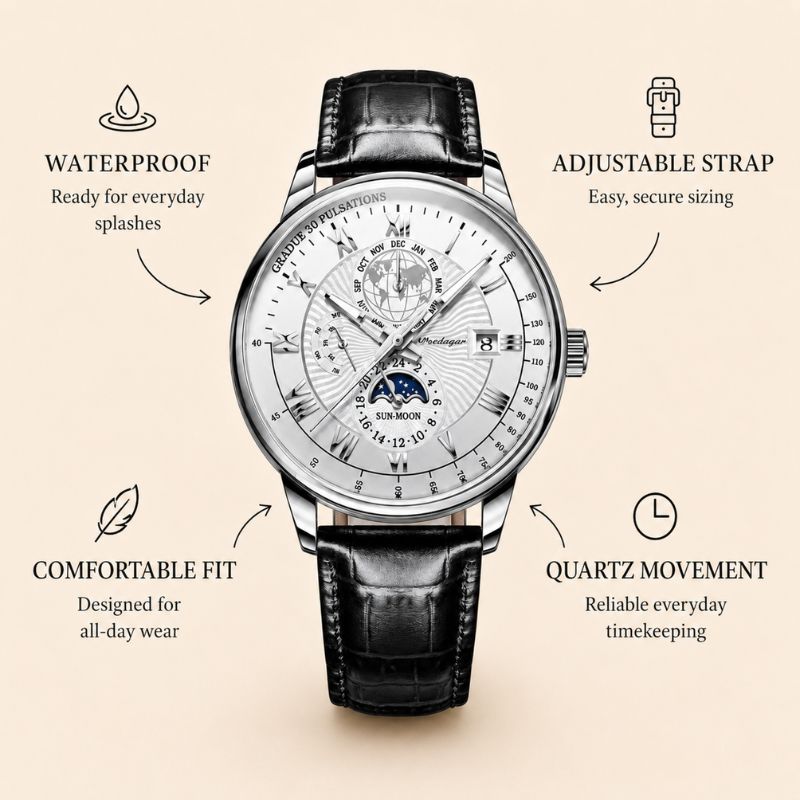 Classic Moonphase Quartz Watch