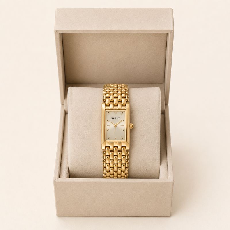 Vintage Gold Rectangular Bracelet Watch
