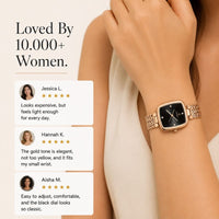 Green Dial Watch with Braided Gold Bracelet