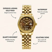 Brown Dial Gold Bracelet Watch