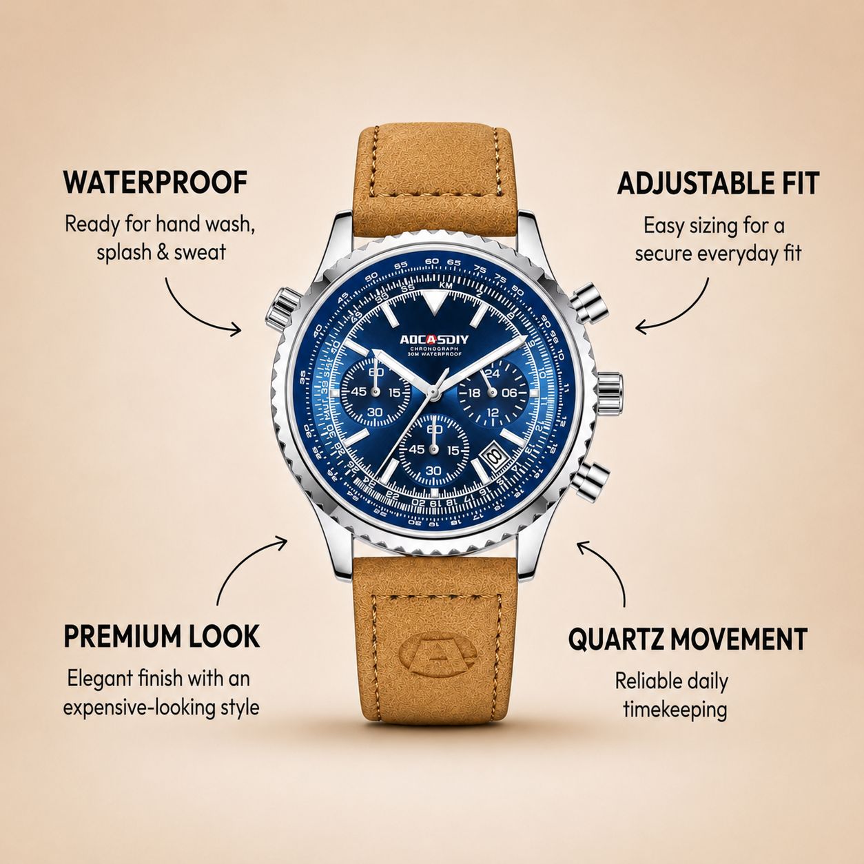 Exquisite Chronograph Watch