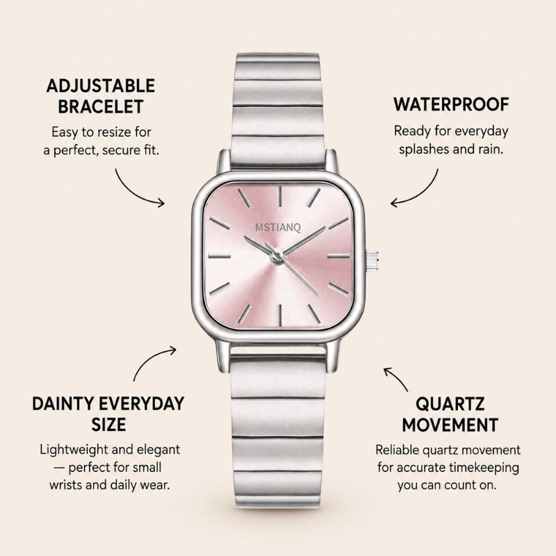 Square Dial Steel Bracelet Watch