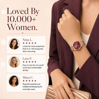Rose Gold Open-Heart Bracelet Watch