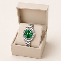 Crystal Bezel Stainless Steel Watch