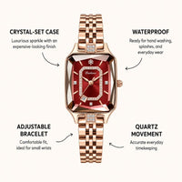 Crystal Rectangle Bracelet Watch