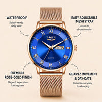 Roman Numeral Mesh Strap Watch