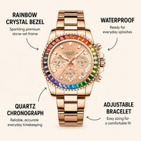 Rainbow Crystal Chronograph Watch