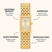 Vintage Gold Rectangular Bracelet Watch