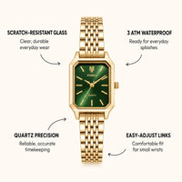Crystal Women’s Watch with Emerald Dial