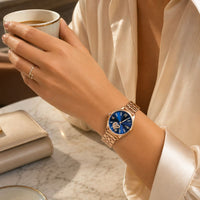 Rose Gold Open-Heart Bracelet Watch