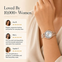 Crystal Bezel Steel Bracelet Watch