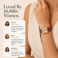 Rectangular Roman Numeral Leather Watch