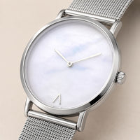 Minimalist Marble Dial Mesh Watch