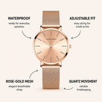 Rose Gold Dainty Bracelet Watch