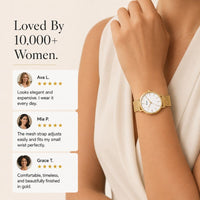 Marble Dial Mesh Bracelet Watch