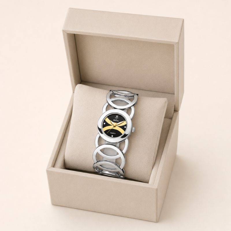 Luxury Gold Oval Women’s Quartz Bracelet Watch