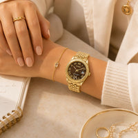 Crystal Bezel Stainless Steel Watch