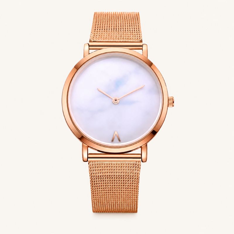 Minimalist Marble Dial Mesh Watch