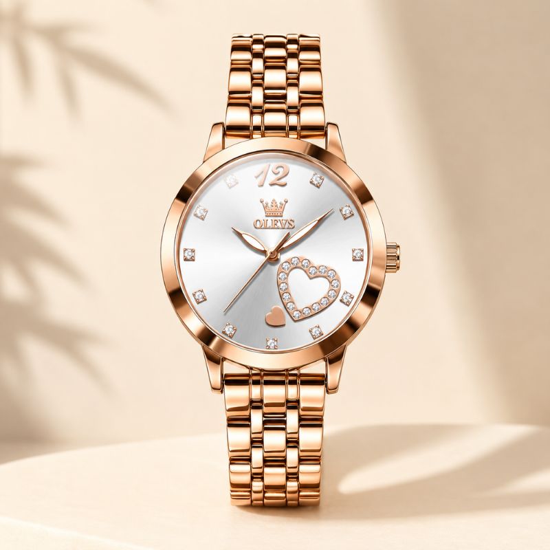 Crystal Heart Bracelet Watch