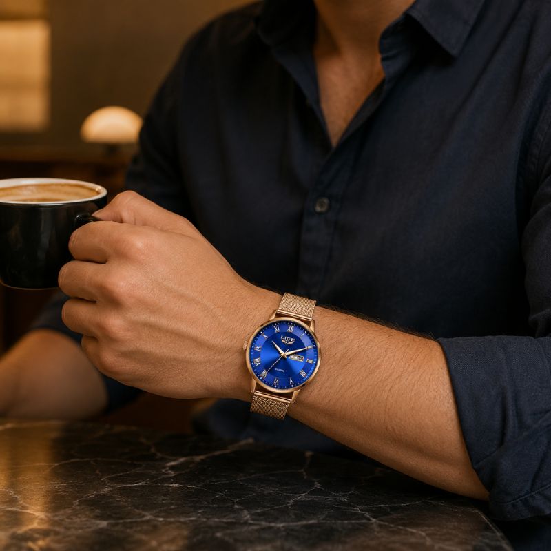 Roman Numeral Mesh Strap Watch
