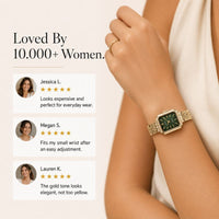 Crystal Women’s Watch with Emerald Dial