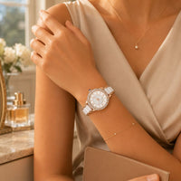 Crystal Bezel Ceramic Bracelet Watch