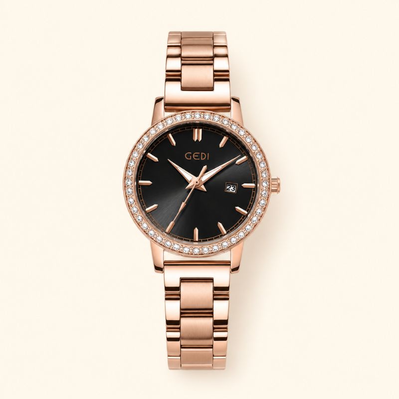 Crystal Bezel Steel Bracelet Watch