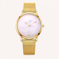 Minimalist Marble Dial Mesh Watch