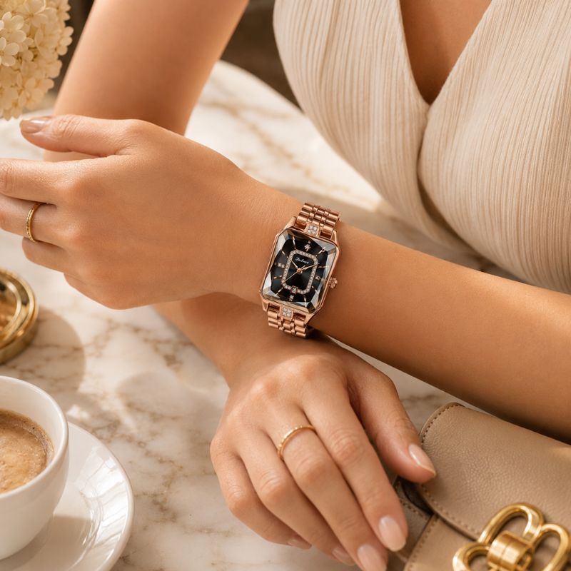 Crystal Rectangle Bracelet Watch