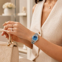 Crystal Bezel Stainless Steel Watch