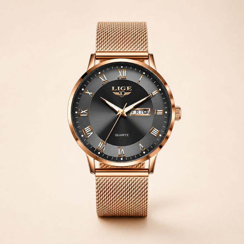 Roman Numeral Mesh Strap Watch