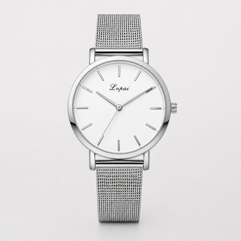 Marble Dial Mesh Bracelet Watch