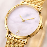 Minimalist Marble Dial Mesh Watch