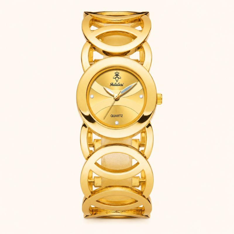 Luxury Gold Oval Women’s Quartz Bracelet Watch