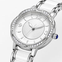 Crystal Bezel Ceramic Bracelet Watch