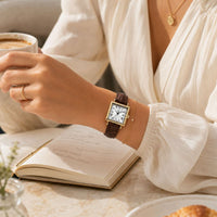 Square Roman Numeral Leather Watch