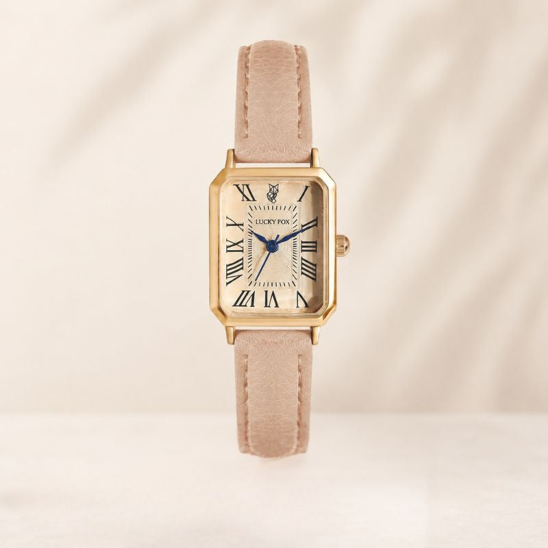 Rectangular Roman Numeral Leather Watch