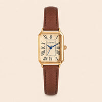 Rectangular Roman Numeral Leather Watch