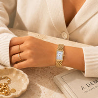 Vintage Gold Rectangular Bracelet Watch
