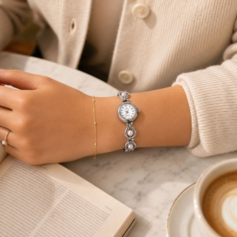 Pearl Accent Bracelet Watch