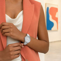 Crystal Bezel Ceramic Bracelet Watch