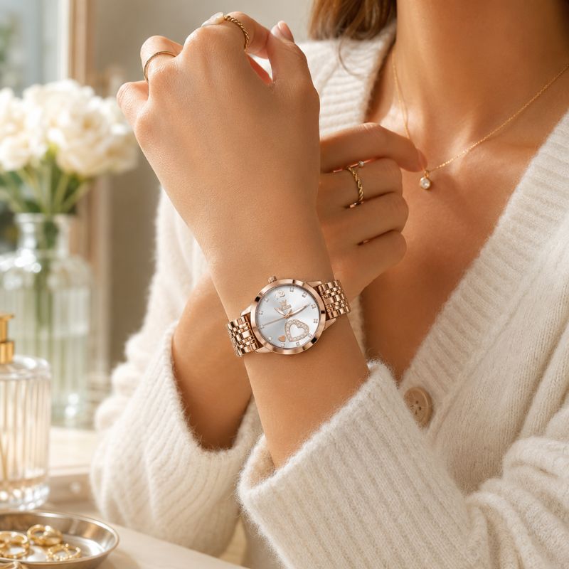 Crystal Heart Bracelet Watch