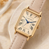 Rectangular Roman Numeral Leather Watch